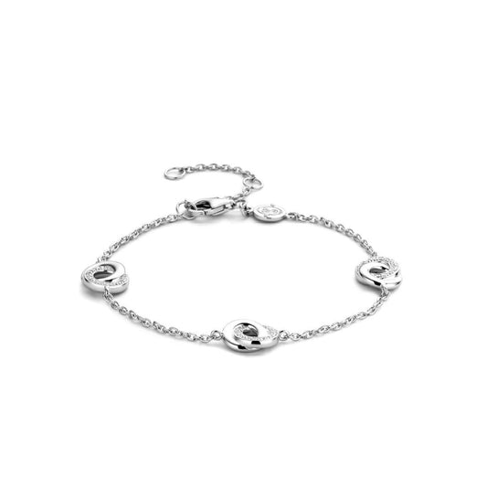 Ti Sento Silver CZ Entwined Circle Bracelet