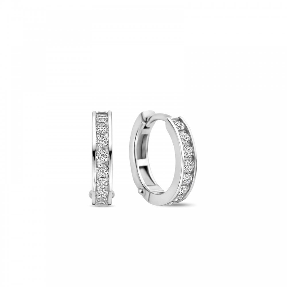 Ti Sento Silver & CZ Hoop Earrings