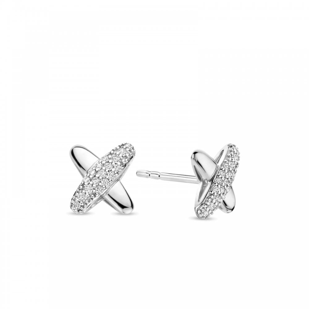 Ti Sento Silver & CZ Kiss Earrings