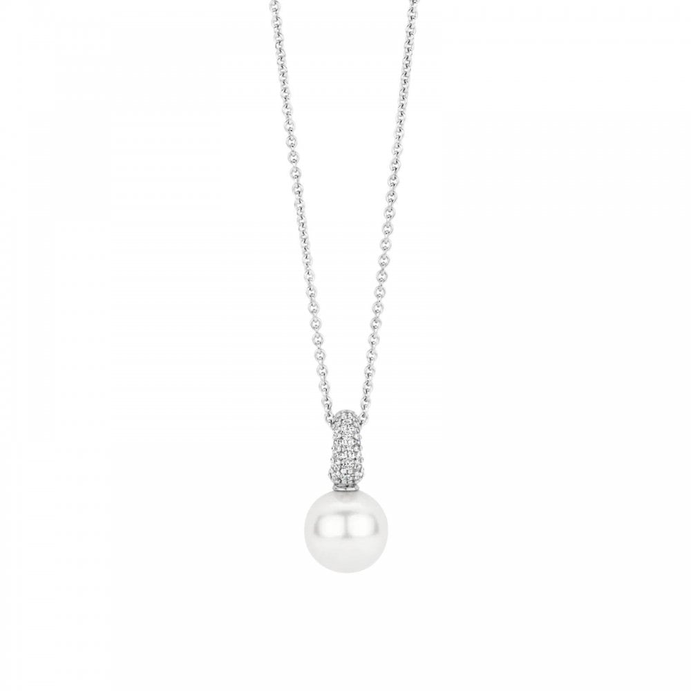 TI SENTO Silver CZ & Pearl Pendant