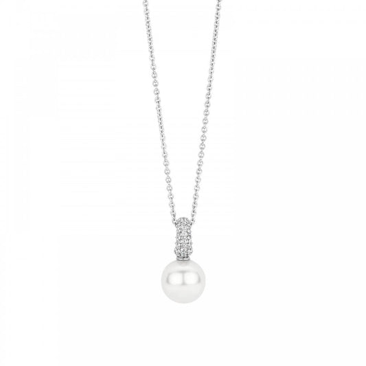 TI SENTO Silver CZ & Pearl Pendant