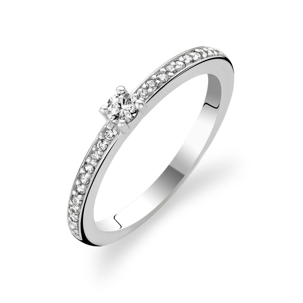 Ti Sento Silver CZ Ring Size 54
