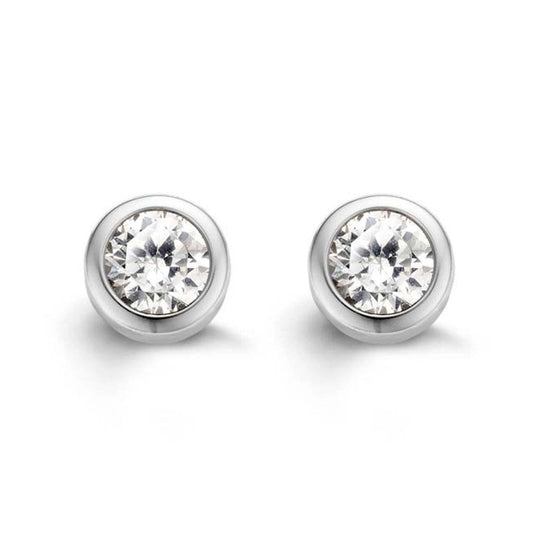 Ti Sento Silver CZ Stud Earrings
