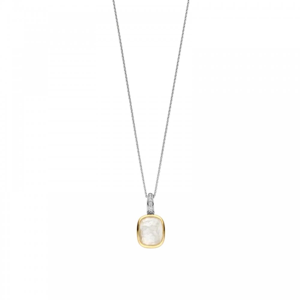 TI SENTO Silver Gold Plate CZ Pendant