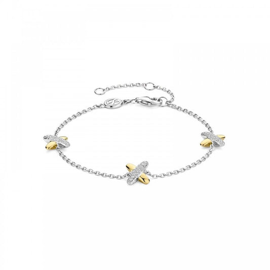 Ti Sento Silver & Gold Plate Kiss Bracelet