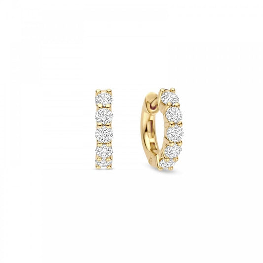 TI SENTO Silver Gold Plated CZ Hoop Earrings