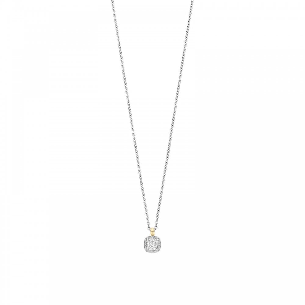 TI SENTO Silver Gold Plated CZ Necklace