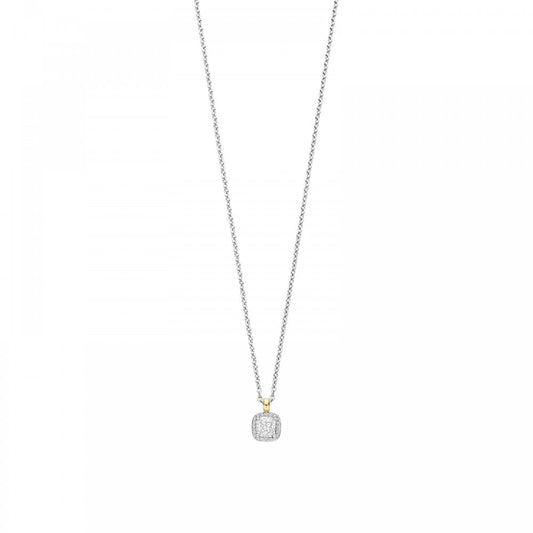 TI SENTO Silver Gold Plated CZ Necklace