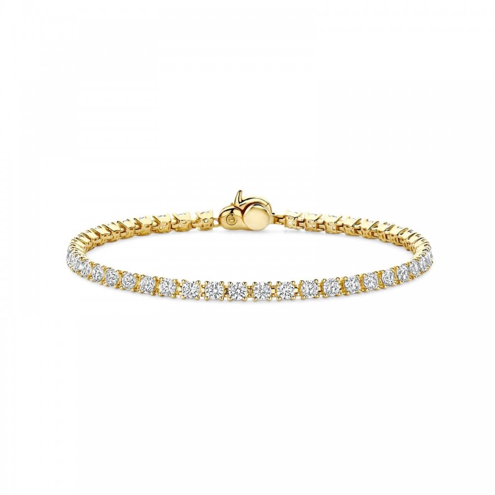 TI SENTO Silver Gold Plated CZ Tennis Bracelet
