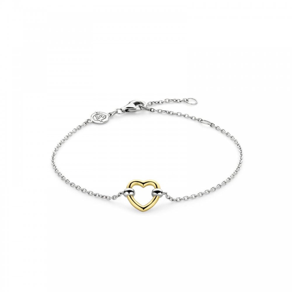 TI SENTO Silver Gold Plated Heart Bracelet