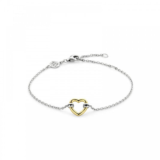TI SENTO Silver Gold Plated Heart Bracelet