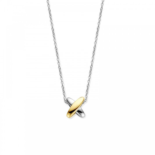 Ti Sento Silver & Gold Plated Kiss Necklace