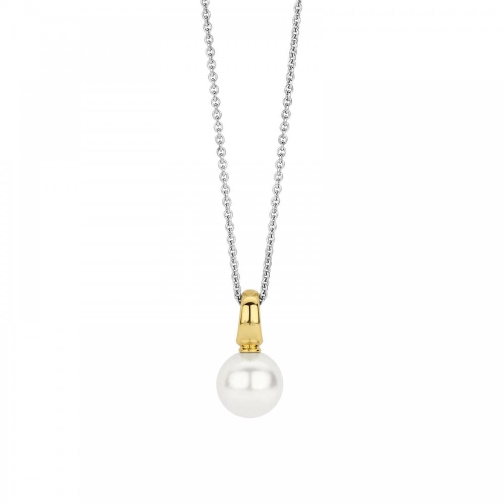 TI SENTO Silver Gold Plated Pearl Pendant