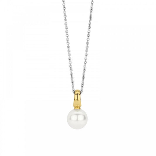 TI SENTO Silver Gold Plated Pearl Pendant