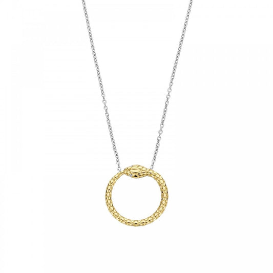 Ti Sento Silver Gold Plated Serpent Necklace