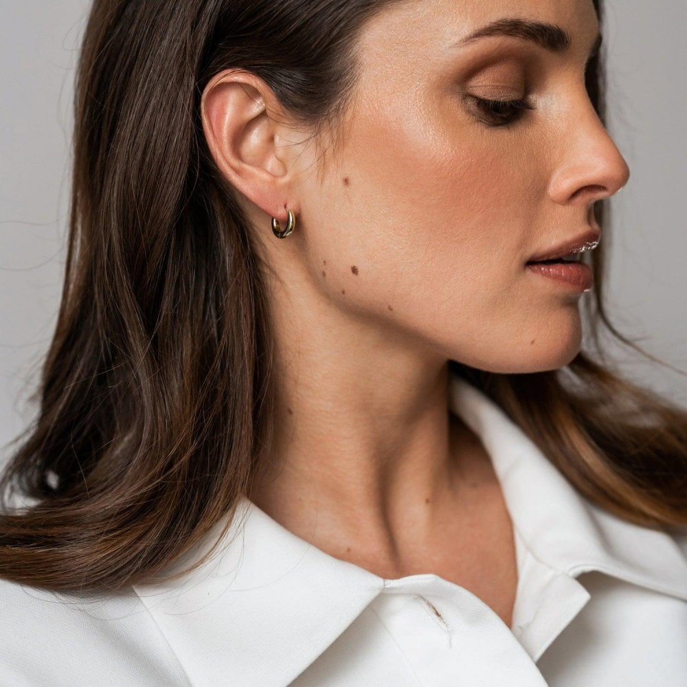 TI SENTO Silver Two Tone Gold Plated Hoop Earrings