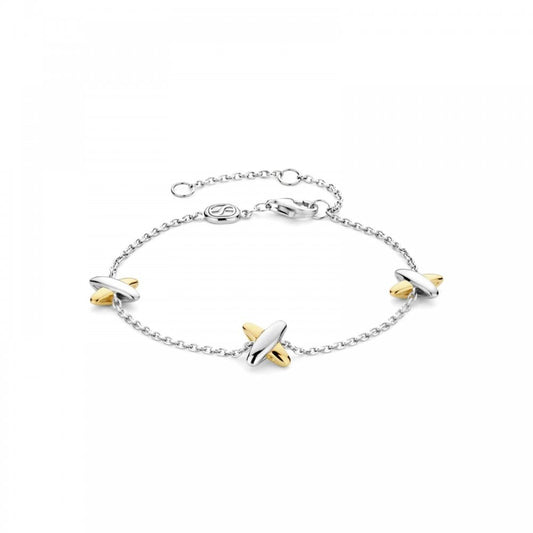 TI SENTO Silver Two Tone Kiss Bracelet