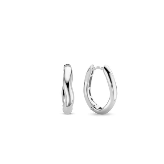 Ti Sento Silver Wave Hoop Earrings