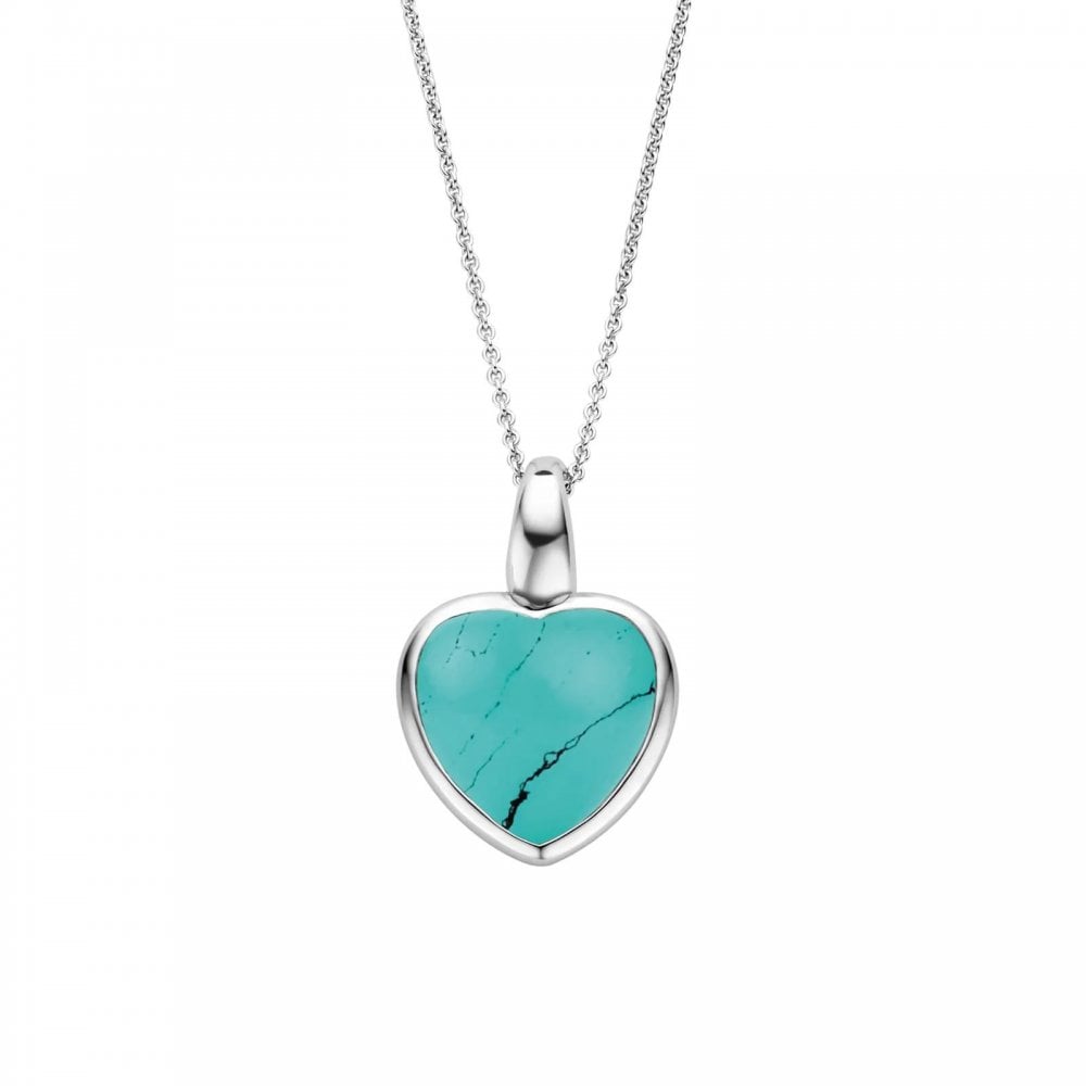 Ti Sento Turquoise Heart Silver Necklace