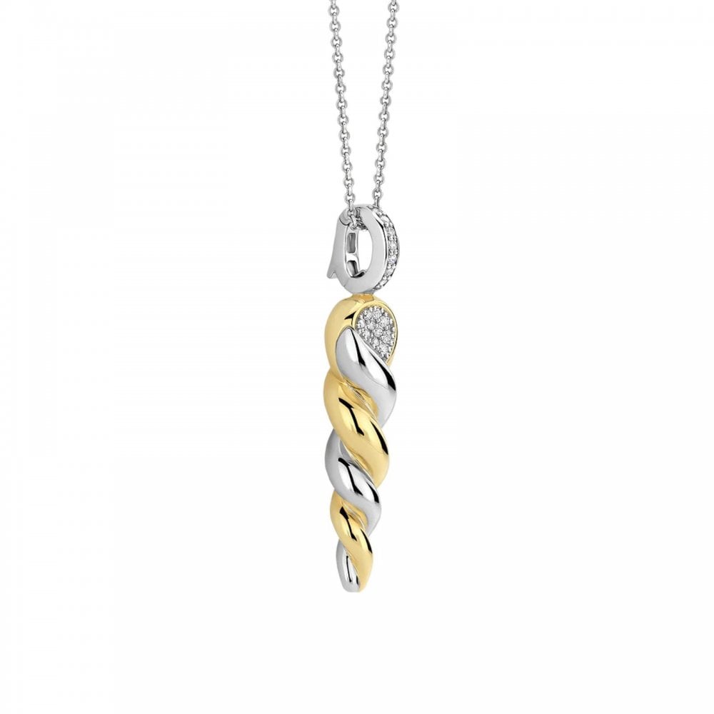 TI SENTO Twisted Shell Pendant Gold Plated