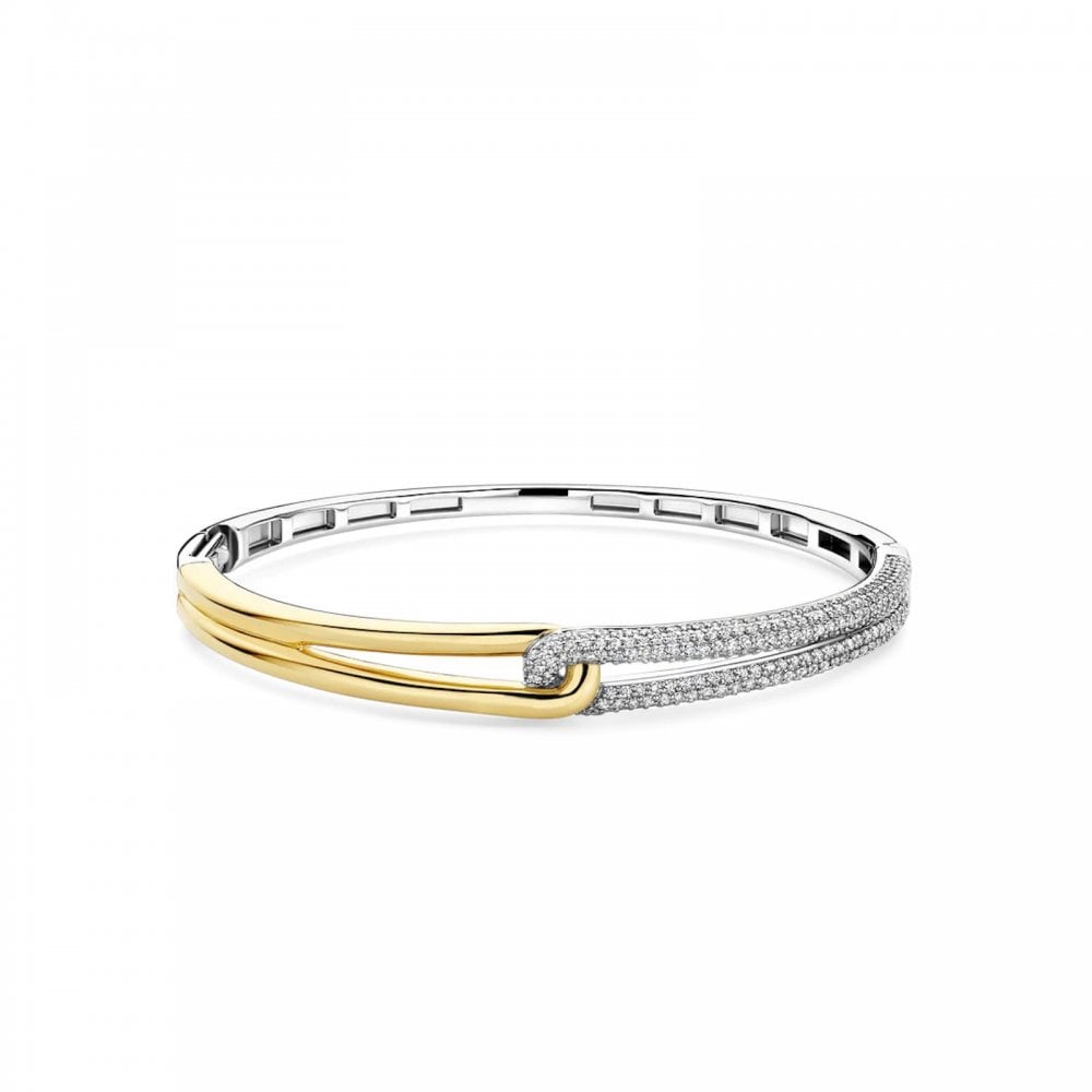 TI SENTO Two Tone CZ Bangle