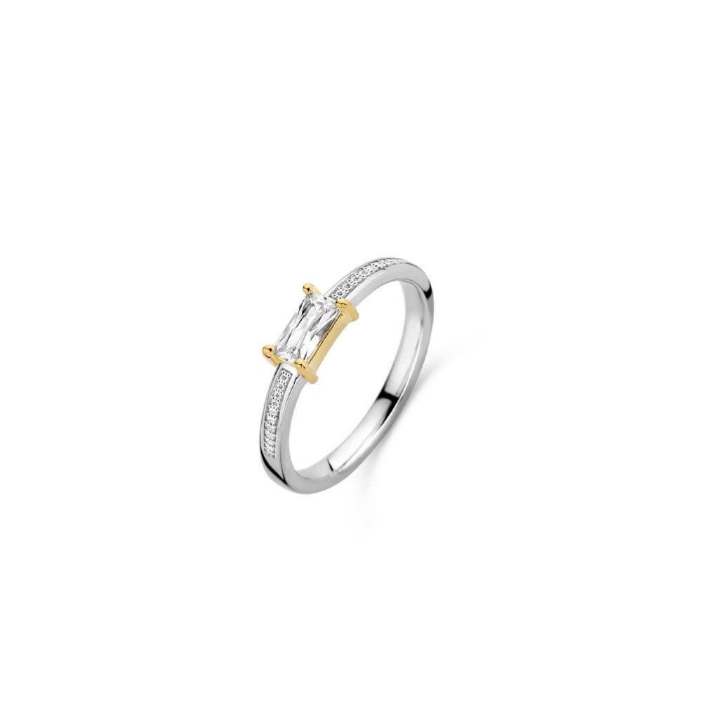 Ti Sento Zirconia Baguette Pave Ring Size 56