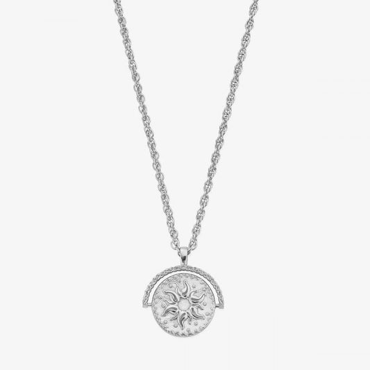 Treasures Of Bali Renewal Sterling Silver Spinner Sun Pendant Necklace