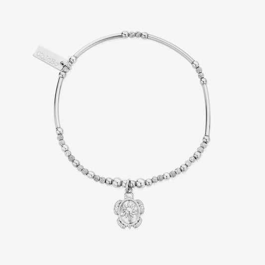 Treasures Of Bali Sheltered Glow Sterling Silver Turtle Charm Bracelet