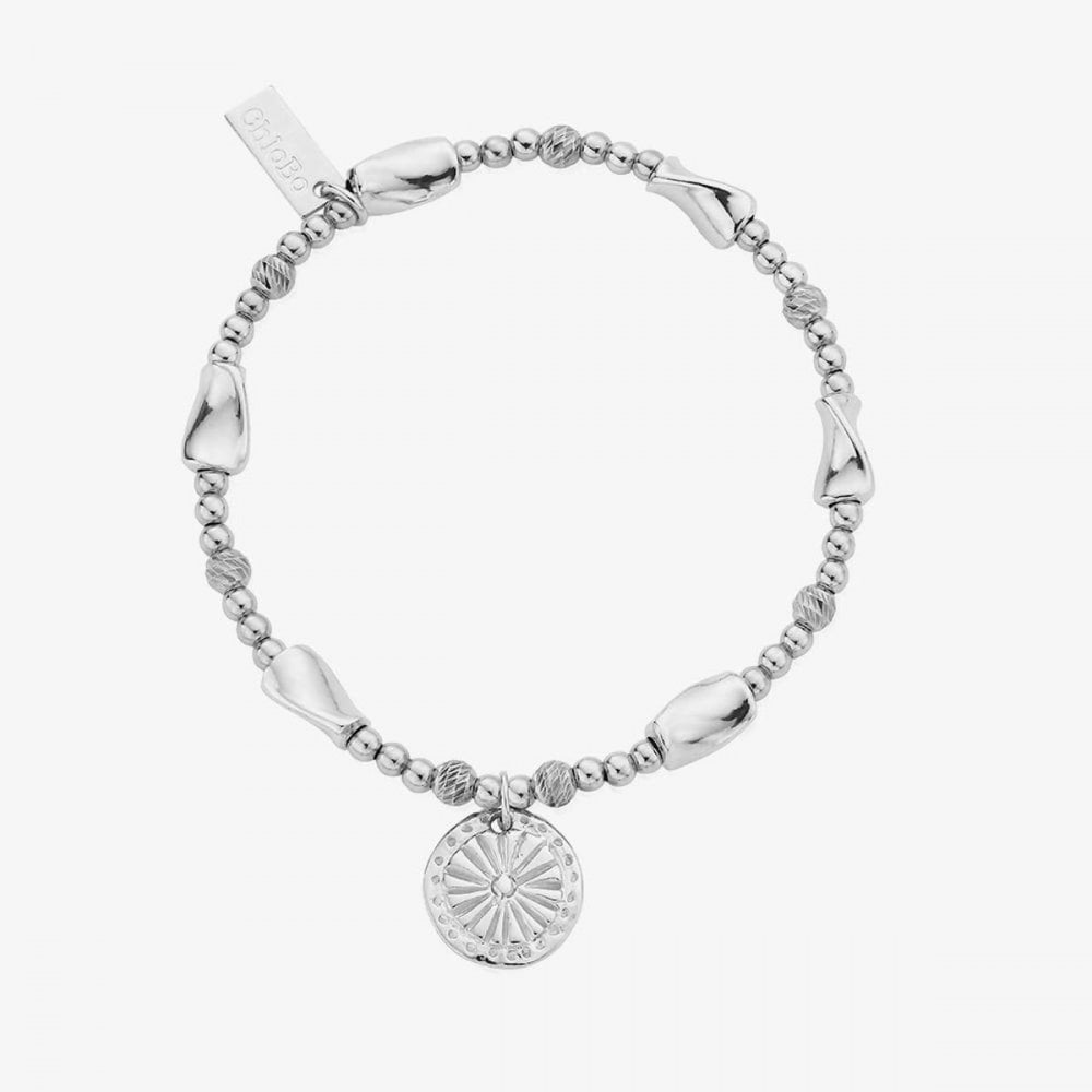 Treasures Of Bali Sunshine Spirit Sterling Silver Bali Coin Charm Bracelet