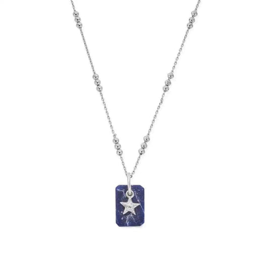 Triple Bobble Chain Sodalite Star Necklace