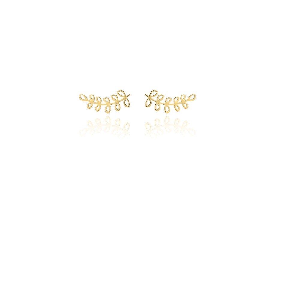 Unique 9ct Yellow Gold Leaf Earrings