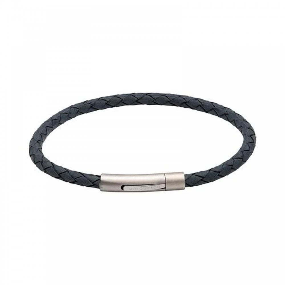 Unique Antique Blue Leather Gents Bracelet