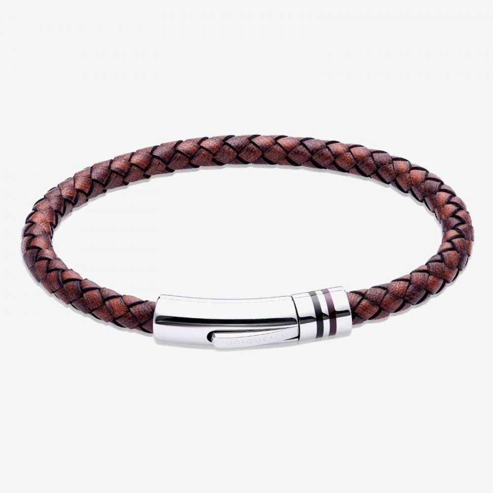 Unique Antique Brown Leather Gents Bracelet 23cm