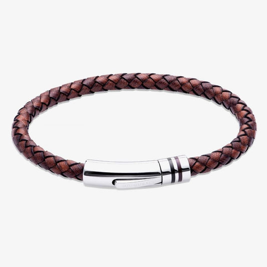 Unique Antique Brown Leather Gents Bracelet 23cm