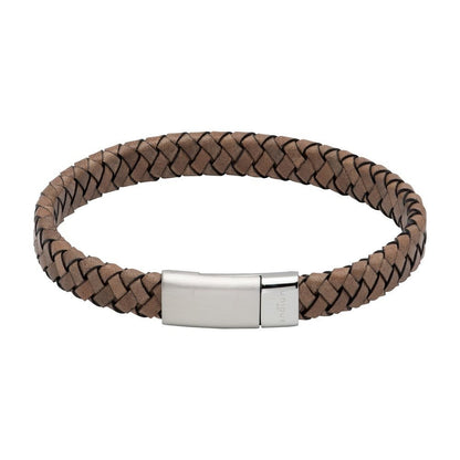 Unique Antique Grey Leather Gents Bracelet