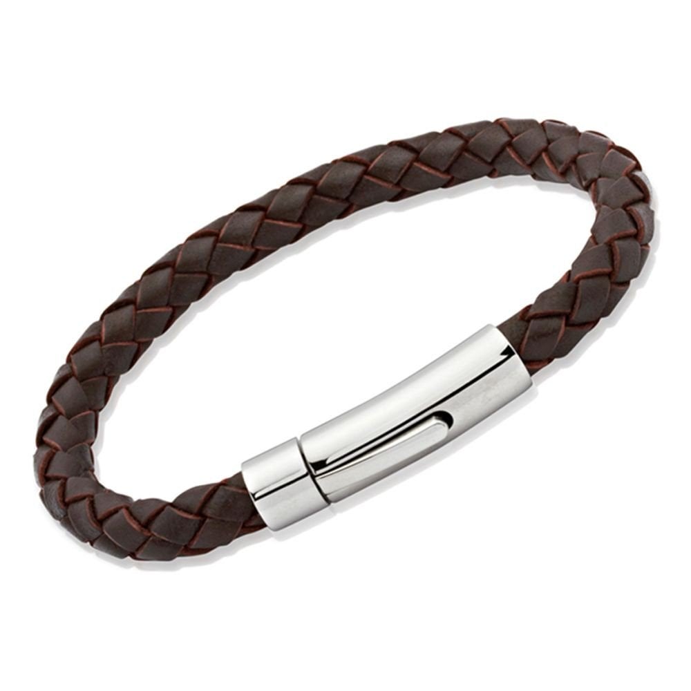 Unique Brown Leather  Gents Bracelet