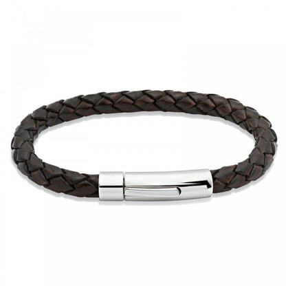 Unique Gent's Antique Brown Leather Bracelet 21cm