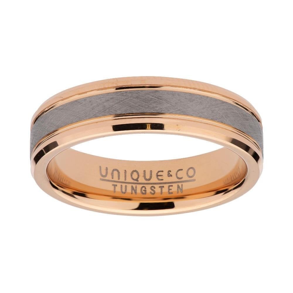 Unique Gent's Tungsten Rose IP Plated Ring