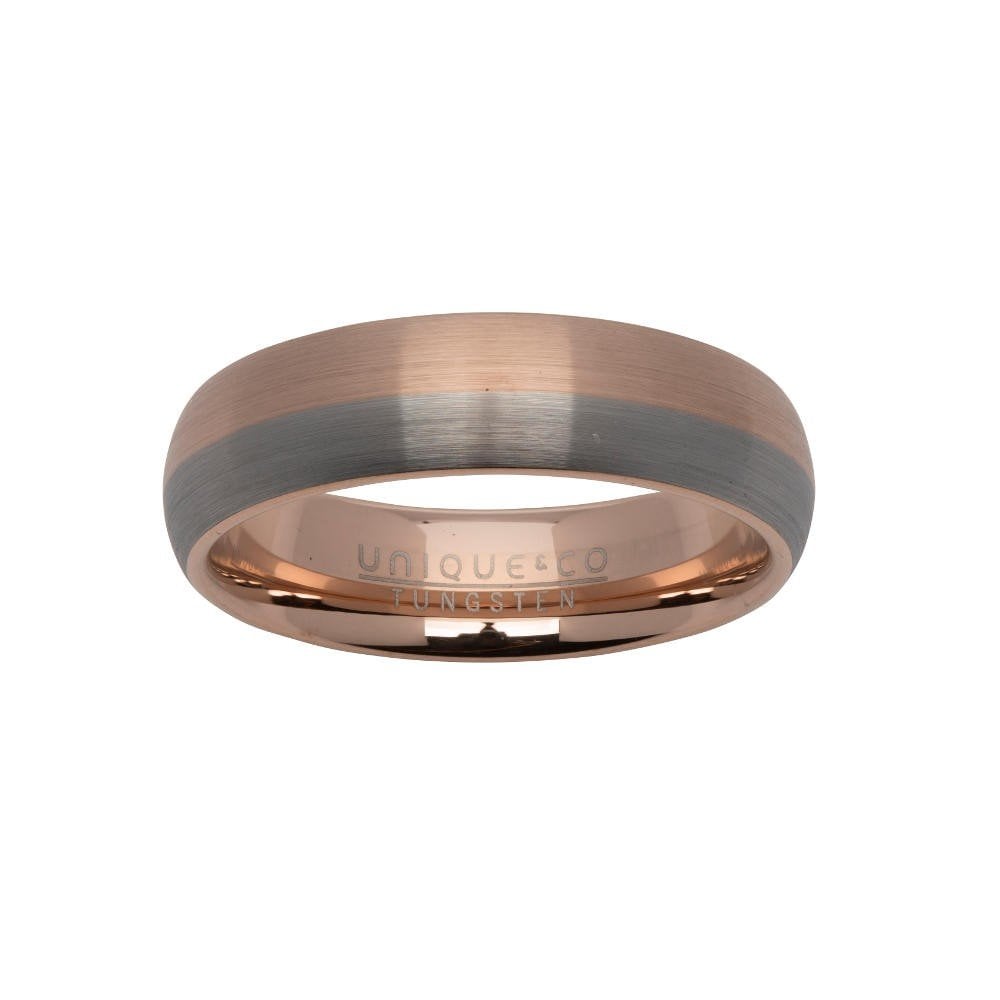Unique Gent's Tungsten Rose IP Plated Ring