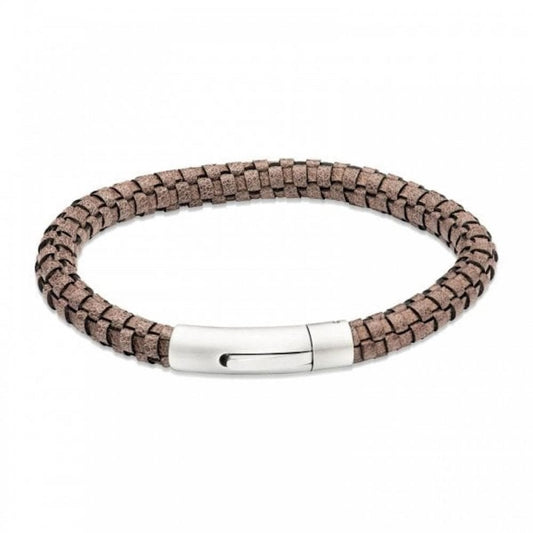 Unique Moro Black Edge Leather Gents Bracelet 21cm