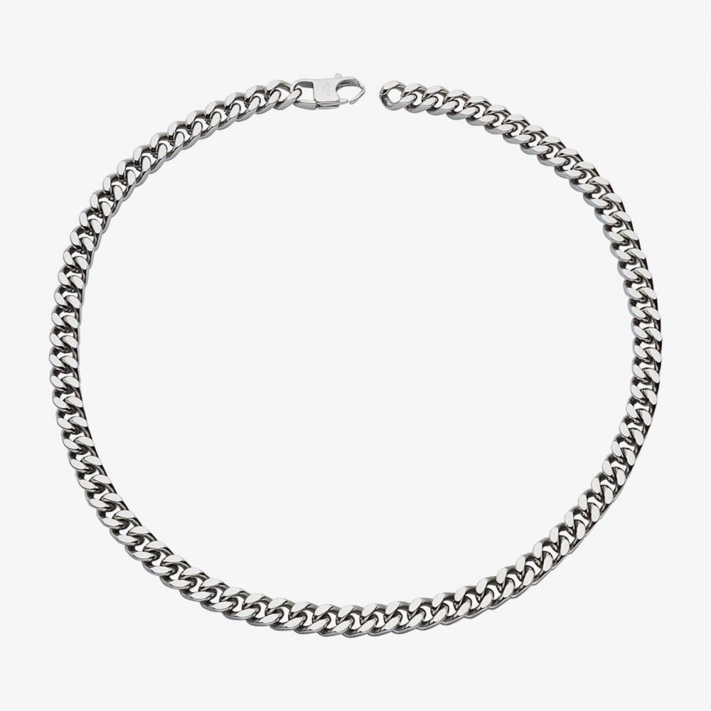 Unique S/Steel Matte Polished 8mm Necklace 50cm