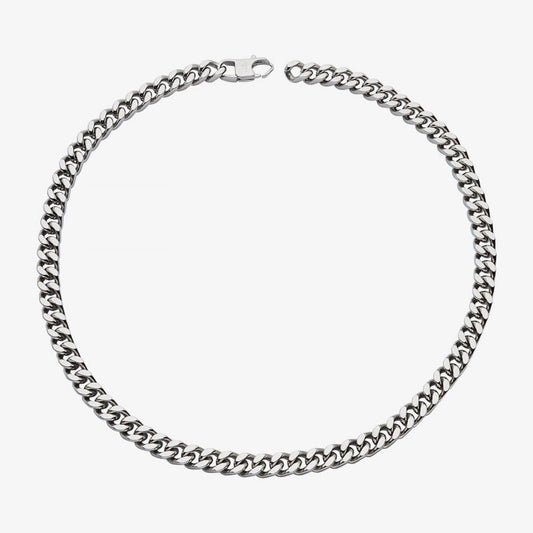 Unique S/Steel Matte Polished 8mm Necklace 50cm