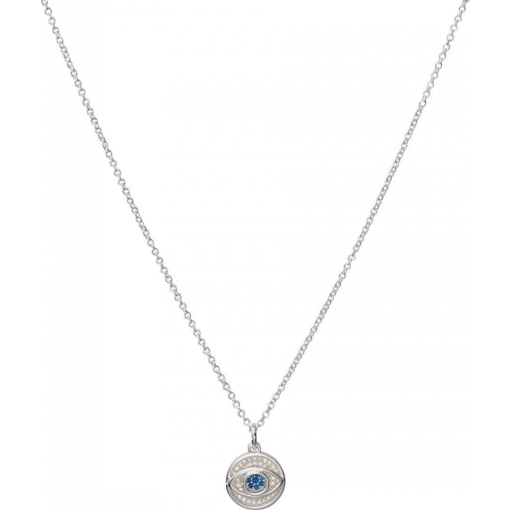 Unique Silver Greek Eye Cz Pendant