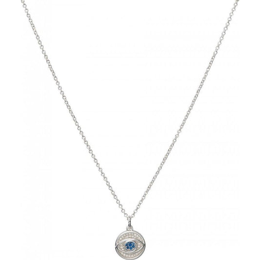 Unique Silver Greek Eye Cz Pendant
