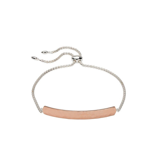 Unique Silver Rose Gold Plated Identity Bracelet