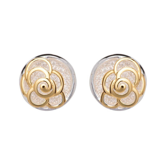 Unique Silver with Gold Plate and Cz Earrings