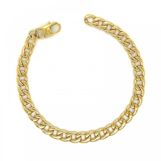 Unique Stainless Steel Yellow Gold Plated Bracelet 21cm