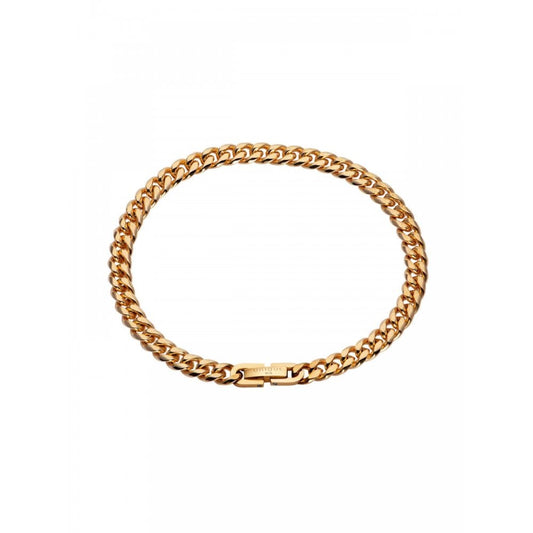 Unique Steel Matte Polished Gold Plated Bracelet 19cm
