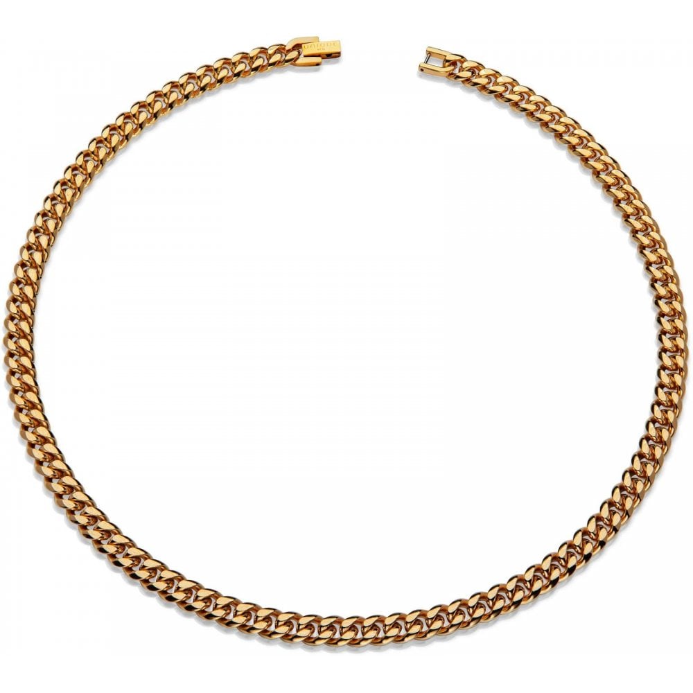 Unique Steel Matte Polished Gold Plated Necklace