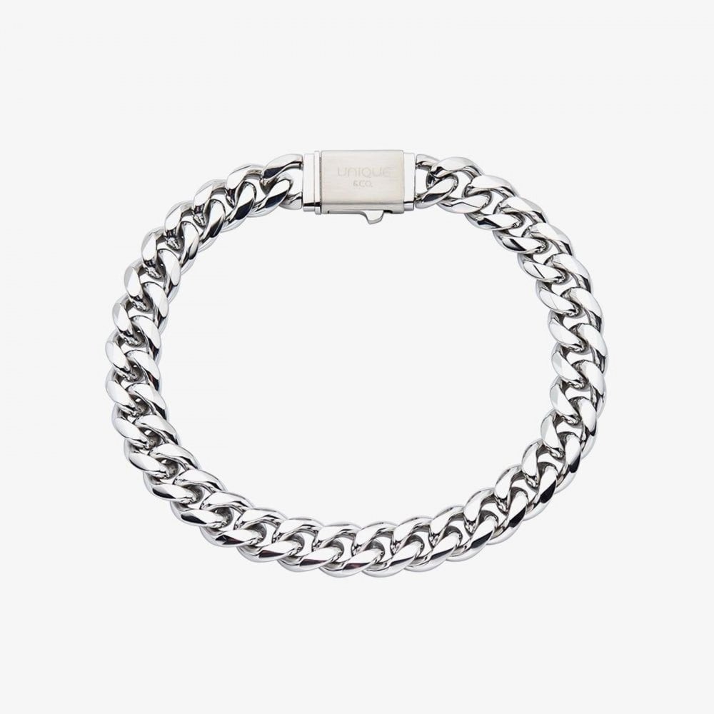 Unique Steel Polished Bracelet 23cm 8mm wide